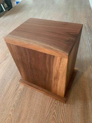 Small square hardwood piece with figured grain