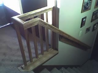 Wood stair railing and banister
