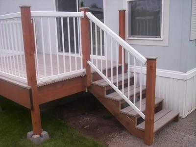 Stairs leading down from the slider deck